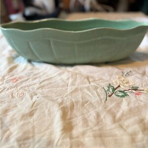 Vintage Green Ceramic Planter